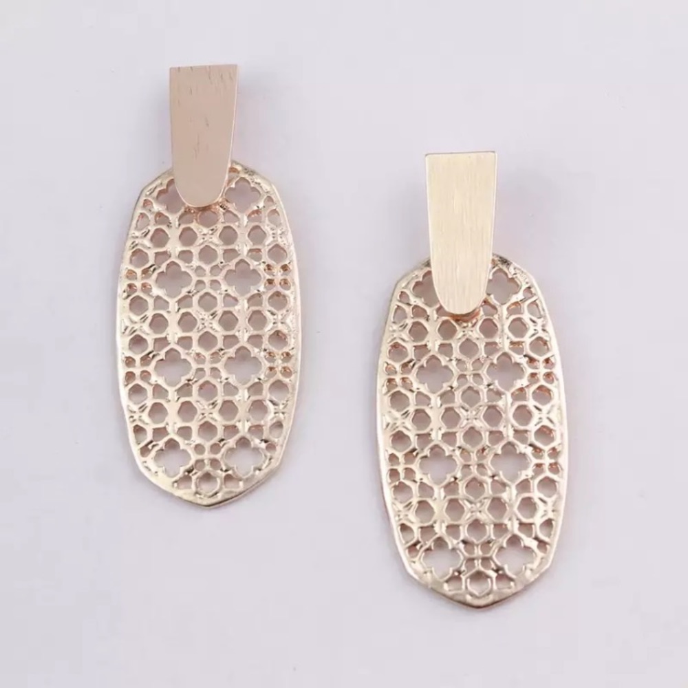 NEW Hollow Clover Filigree earrings 3 color choice - Picture 4 of 7